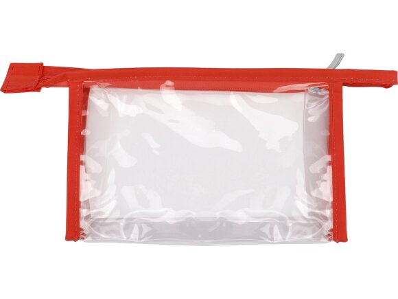 Прозрачная пластиковая косметичка Lucy, красный/прозрачный Прозрачная пластиковая косметичка Lucy, красный/прозрачный