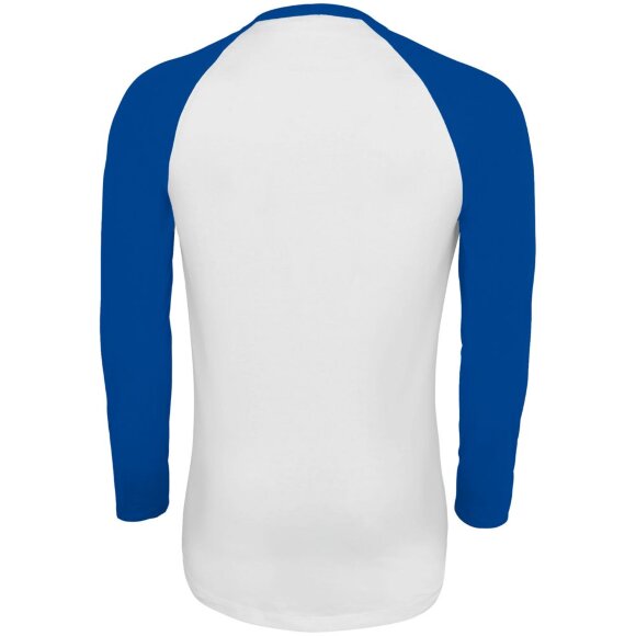 Футболка мужская с длинным рукавом Funky Lsl, белая с ярко-синим