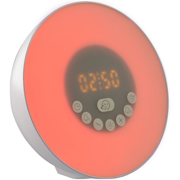 Лампа-колонка dreamTime для пробуждения светом и музыкой, белая Лампа-колонка dreamTime для пробуждения светом и музыкой, белая