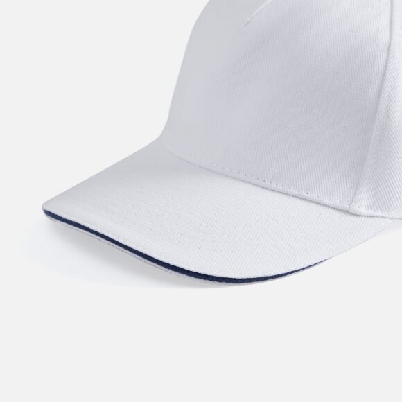 Бейсболка Long Beach, белая с темно-синим