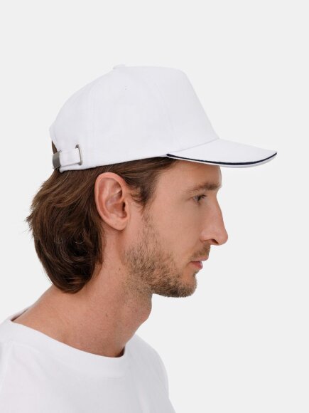 Бейсболка Long Beach, белая с темно-синим