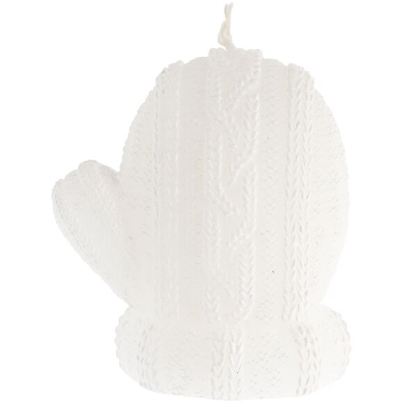 Свеча Kniteam, варежка, белая Свеча Kniteam, варежка, белая