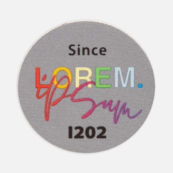 Наклейка тканевая Lunga Round, M, серая