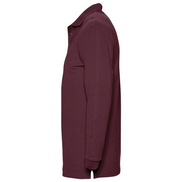 Рубашка поло мужская с длинным рукавом Winter II 210 бордовая Рубашка поло мужская с длинным рукавом Winter II 210 бордовая