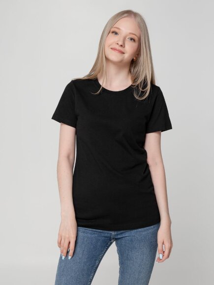 Футболка женская T-bolka Lady, черная Футболка женская T-bolka Lady, черная