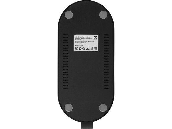Беспроводная зарядная станция 4-в-1 Portal c лампой, 15 Вт, черный
