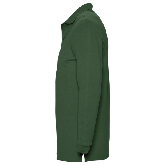 Рубашка поло мужская с длинным рукавом Winter II 210 темно-зеленая Рубашка поло мужская с длинным рукавом Winter II 210 темно-зеленая