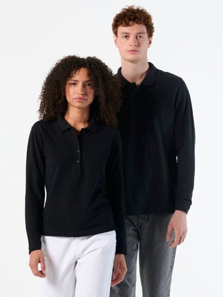 Рубашка поло мужская с длинным рукавом Winter II 210 темно-зеленая Рубашка поло мужская с длинным рукавом Winter II 210 темно-зеленая