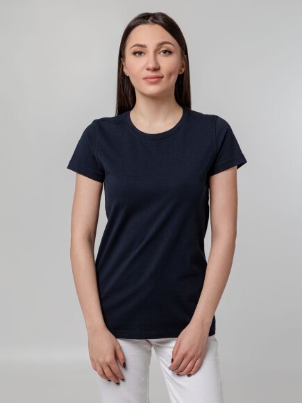 Футболка женская T-bolka Stretch Lady, темно-синяя (navy)