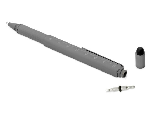 Ручка шариковая металлическая Tool, серый. Встроенный уровень, мини отвертка, стилус Ручка шариковая металлическая Tool, серый. Встроенный уровень, мини отвертка, стилус