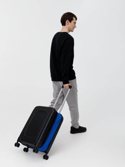 Чемодан Platta, черный с синим