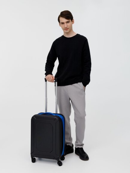 Чемодан Platta, черный с синим