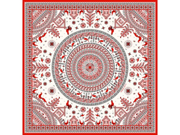 Платок Мезенская роспись