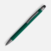 Ручка шариковая Atento Soft Touch со стилусом, зеленая