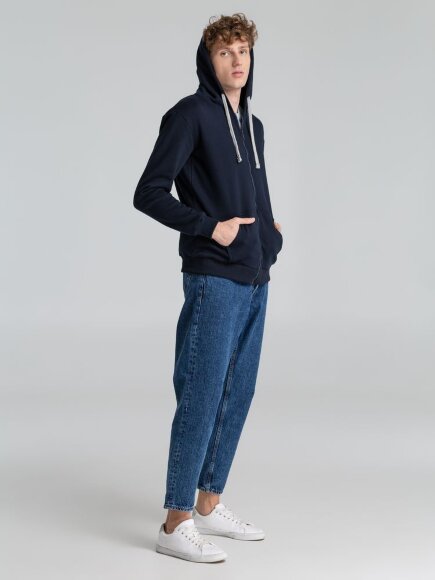 Толстовка на молнии с капюшоном Unit Siverga Heavy, темно-синяя Толстовка на молнии с капюшоном Unit Siverga Heavy, темно-синяя