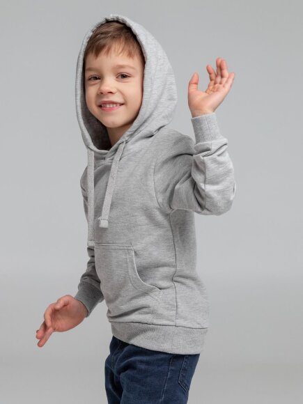 Толстовка с капюшоном детская Kirenga Kids, серый меланж Толстовка с капюшоном детская Kirenga Kids, серый меланж