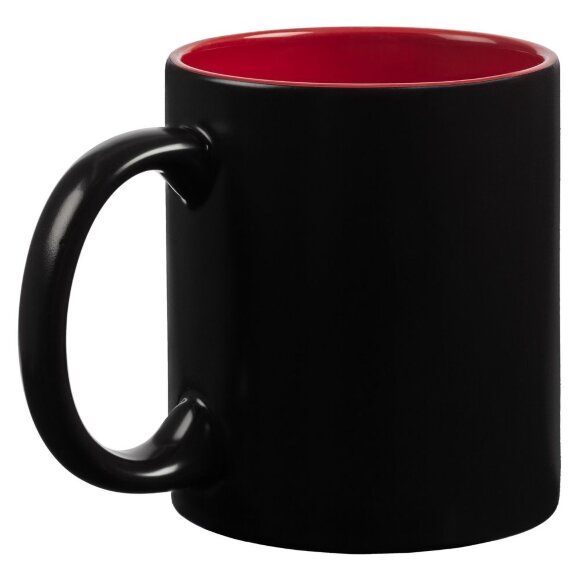 Кружка-хамелеон On Display, матовая, черная с красным Кружка-хамелеон On Display, матовая, черная с красным