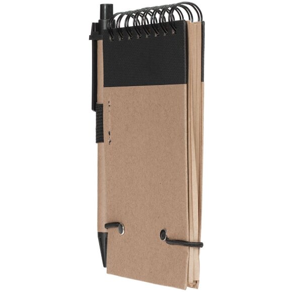 Блокнот на кольцах Eco Note с ручкой, черный Блокнот на кольцах Eco Note с ручкой, черный