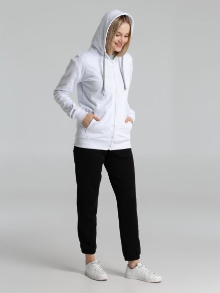 Толстовка на молнии с капюшоном Unit Siverga Heavy, белая Толстовка на молнии с капюшоном Unit Siverga Heavy, белая