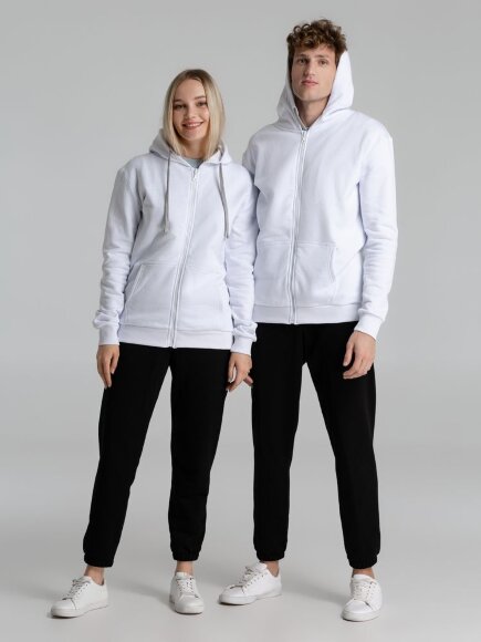 Толстовка на молнии с капюшоном Unit Siverga Heavy, белая Толстовка на молнии с капюшоном Unit Siverga Heavy, белая