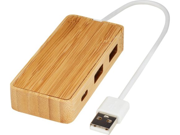 USB-концентратор Tapas из бамбука, натуральный USB-концентратор Tapas из бамбука, натуральный