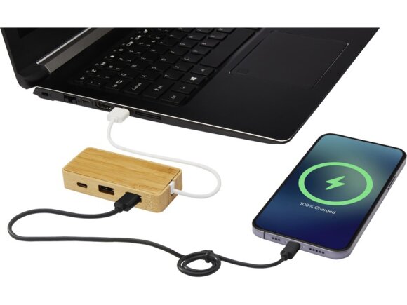 USB-концентратор Tapas из бамбука, натуральный USB-концентратор Tapas из бамбука, натуральный
