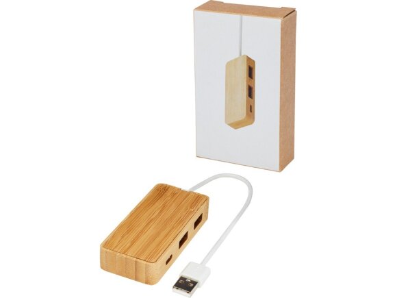 USB-концентратор Tapas из бамбука, натуральный USB-концентратор Tapas из бамбука, натуральный