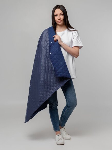 Плед-пончо для пикника SnapCoat, синий Плед-пончо для пикника SnapCoat, синий
