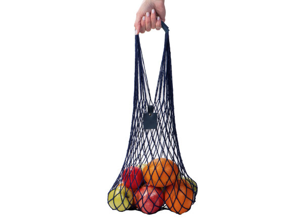 Авоська Dream L наплечная 25 литров с кожаными ручками, темно-синий