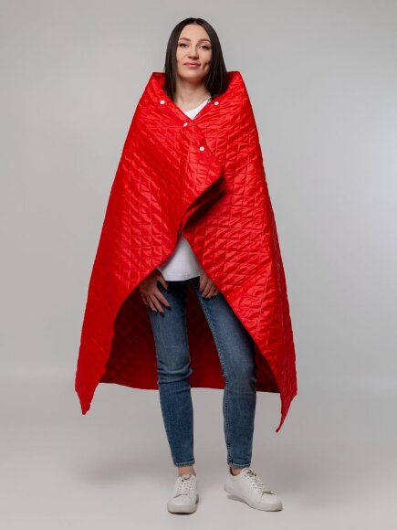 Плед-пончо для пикника SnapCoat, красный Плед-пончо для пикника SnapCoat, красный