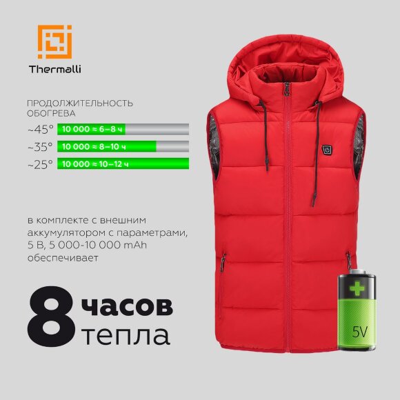 Куртка с подогревом Thermalli Chamonix, черная Куртка с подогревом Thermalli Chamonix, черная