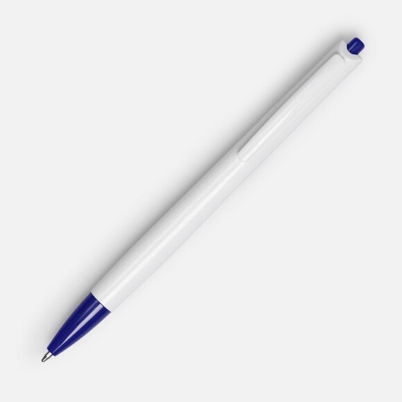 Ручка шариковая Tick, белая с синим Ручка шариковая Tick, белая с синим