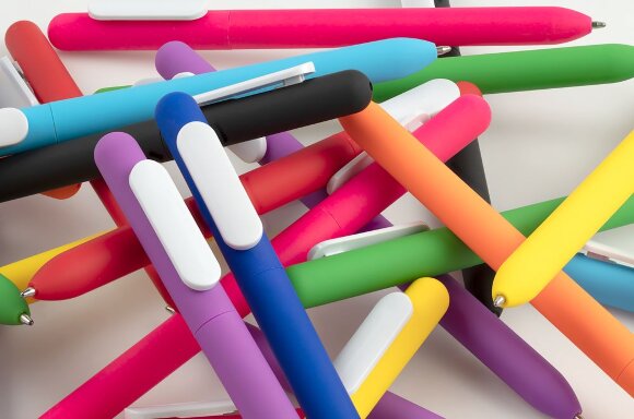 Ручка шариковая Swiper Soft Touch, неоново-оранжевая с белым Ручка шариковая Swiper Soft Touch, неоново-оранжевая с белым