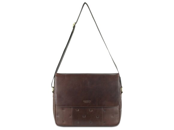 Сумка через плечо Mano Don Leon, натуральная кожа в коричневом цвете, 38 х 30 х 7 см