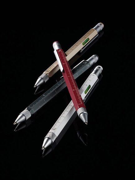 Ручка шариковая Construction, мультиинструмент, серебристая Ручка шариковая Construction, мультиинструмент, серебристая