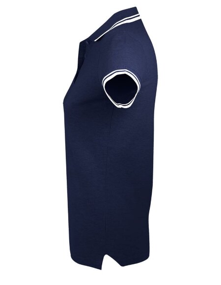 Рубашка поло женская Pasadena Women 200 с контрастной отделкой, темно-синяя с белым Рубашка поло женская Pasadena Women 200 с контрастной отделкой, темно-синяя с белым