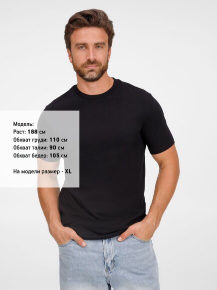 Футболка унисекс T-Bolka 180, черная Футболка унисекс T-Bolka 180, черная