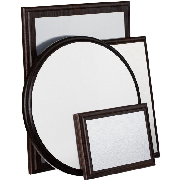 Плакетка Plaque, большая, венге с серебристой пластиной Плакетка Plaque, большая, венге с серебристой пластиной