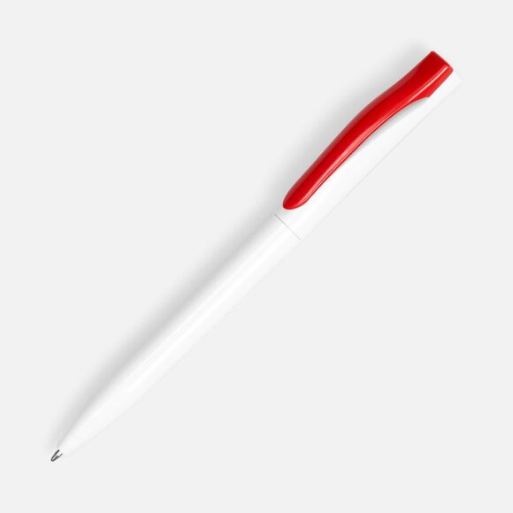 Ручка шариковая Pin, белая с красным Ручка шариковая Pin, белая с красным