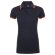 Рубашка поло женская Pasadena Women 200 с контрастной отделкой, темно-синяя (navy) с неоново-оранжевым