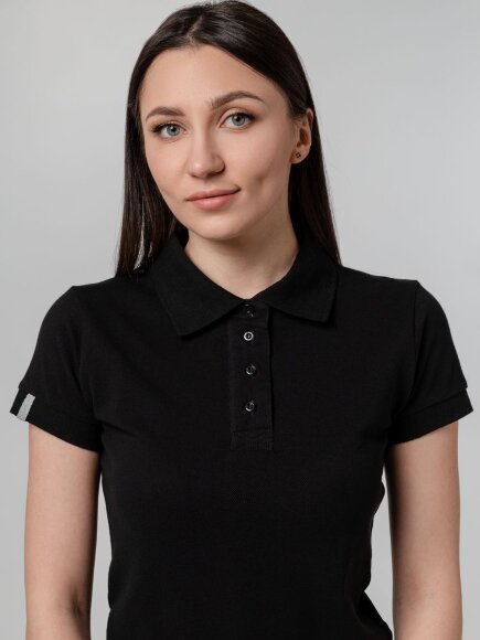Рубашка поло женская Virma Premium Lady, черная Рубашка поло женская Virma Premium Lady, черная