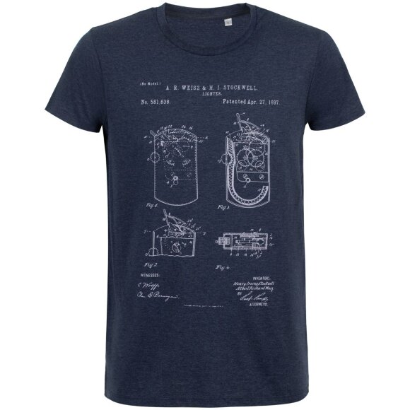 Футболка приталенная Old Patents. Lighter, синий меланж Футболка приталенная Old Patents. Lighter, синий меланж
