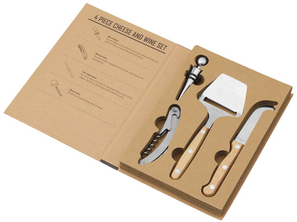 Подарочный набор для вина и сыра Reze из 4 предметов, натуральный