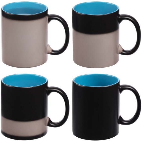 Кружка-хамелеон On Display, матовая, черная с голубым Кружка-хамелеон On Display, матовая, черная с голубым