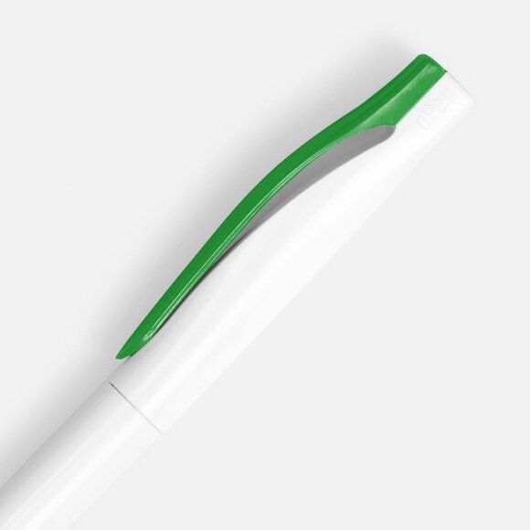 Ручка шариковая Pin, белая с зеленым Ручка шариковая Pin, белая с зеленым