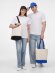 Сумка для покупок на молнии Shopaholic Zip, неокрашенная с синим Сумка для покупок на молнии Shopaholic Zip, неокрашенная с синим