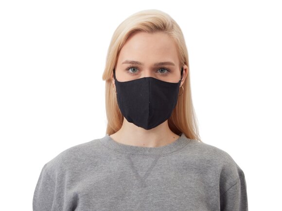 Маска для лица многоразовая из хлопка, анатомической формы, черный Маска для лица многоразовая из хлопка, анатомической формы, черный