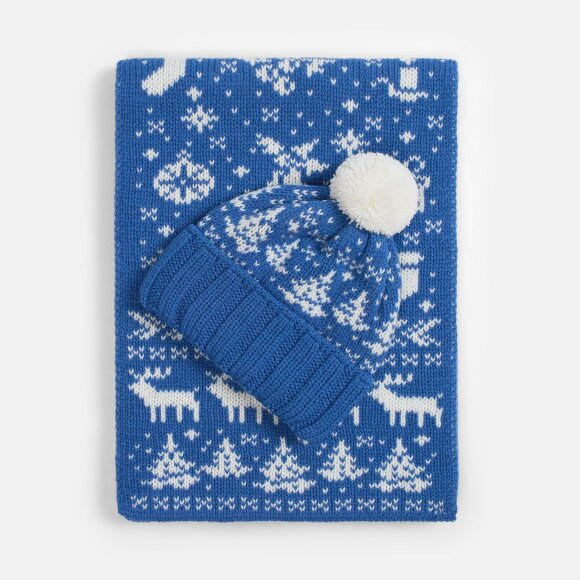 Шапка Holidale, синяя с молочным Шапка Holidale, синяя с молочным