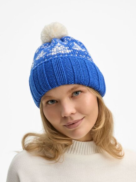 Шапка Holidale, синяя с молочным Шапка Holidale, синяя с молочным