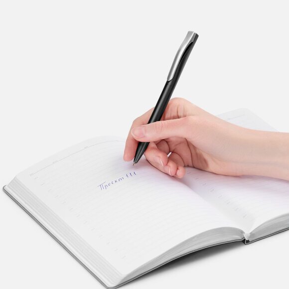 Ручка шариковая Pin Silver, черный металлик Ручка шариковая Pin Silver, черный металлик